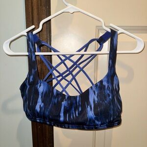Lululemon Blue and Black Strappy Sports Bra